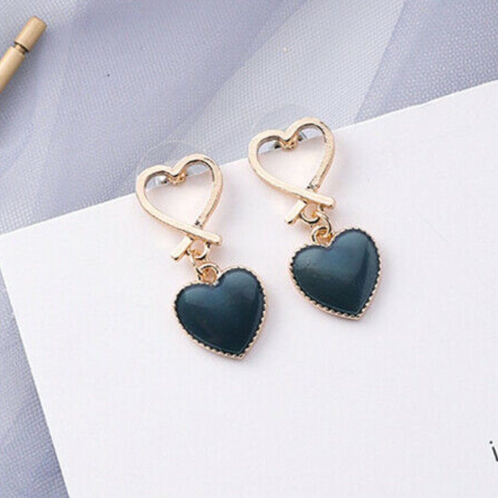 Cute Boho Heart Dangle Earrings